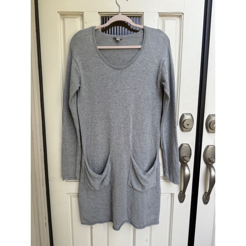 J Jill Gray Knit Wool Blend Sweater Dress Long Sleeve Pockets‎ Casual Size XS
